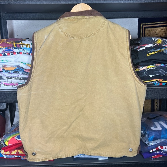 Wrangler Hero Sherpa Lined Vest Men's XL Khaki Corduroy Trim Nice - Picture 4 of 4